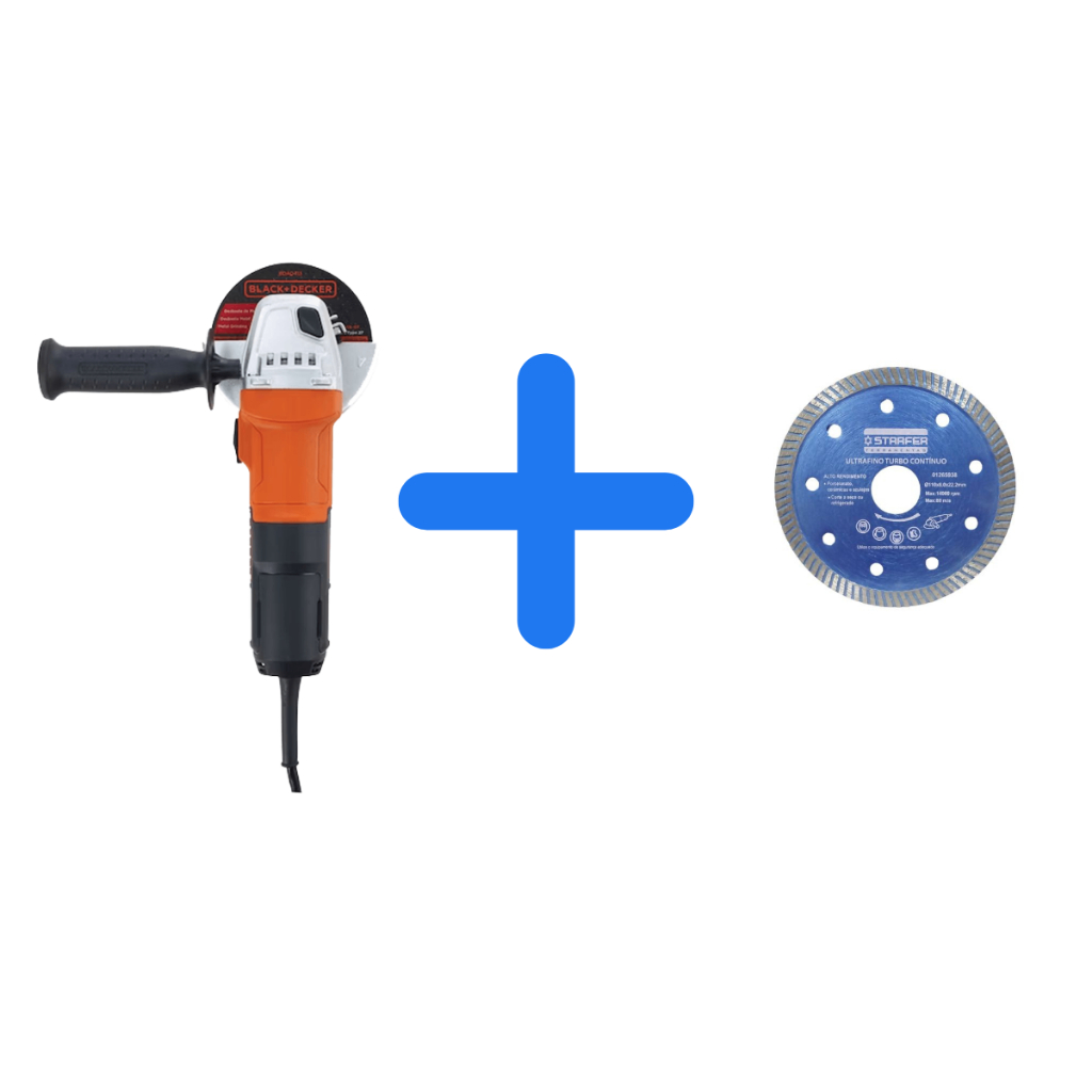 Esmerilhadeira Black + Decker g650br 127v e Um Disco Diamantado Ultrafino Para Porcelanato