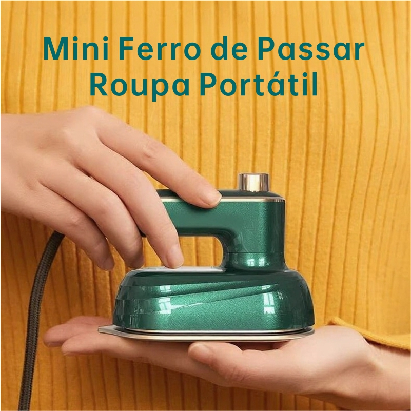 Imagem Mini Ferro de Passar Roupa Portátil Bivolt, Uso Doméstico e Viagem, 3 Funções (Plana/Vapor/Fixação)