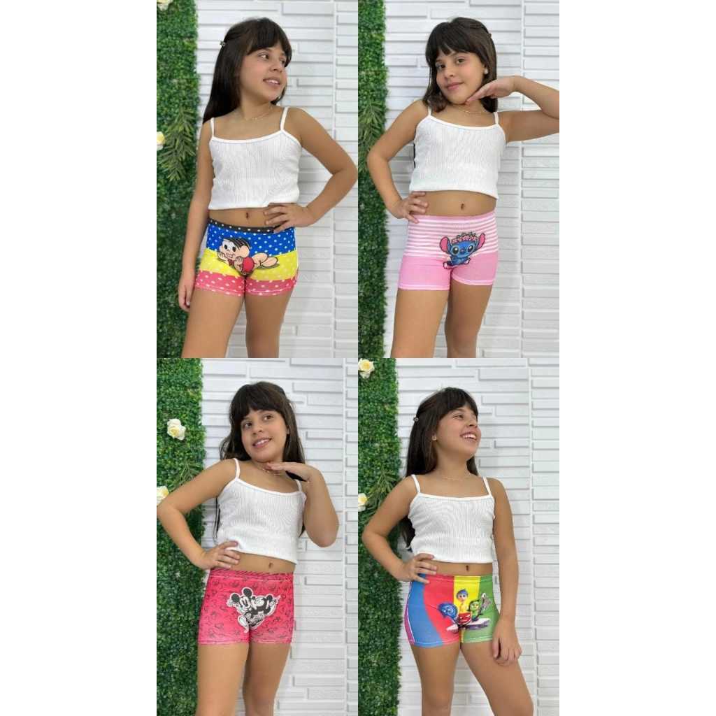Kit 3 Calcinhas Short Infantil Feminina Sublimadas | Cueca Boxer Menina – Conforto, Estilo e Liberdade