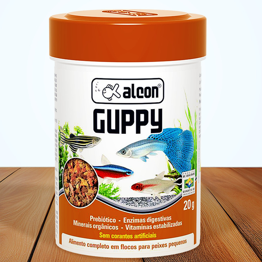 Ração Para Peixe Pequenos Raçao Peixes Alcon Guppy Alimento com Probiotico 20g