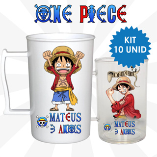 Kit 10 Caneca Personalizada Acrílica 400ML ONE PIECE - fazemos seu tema - Lembrancinha - Festa em Oferta na Shopee