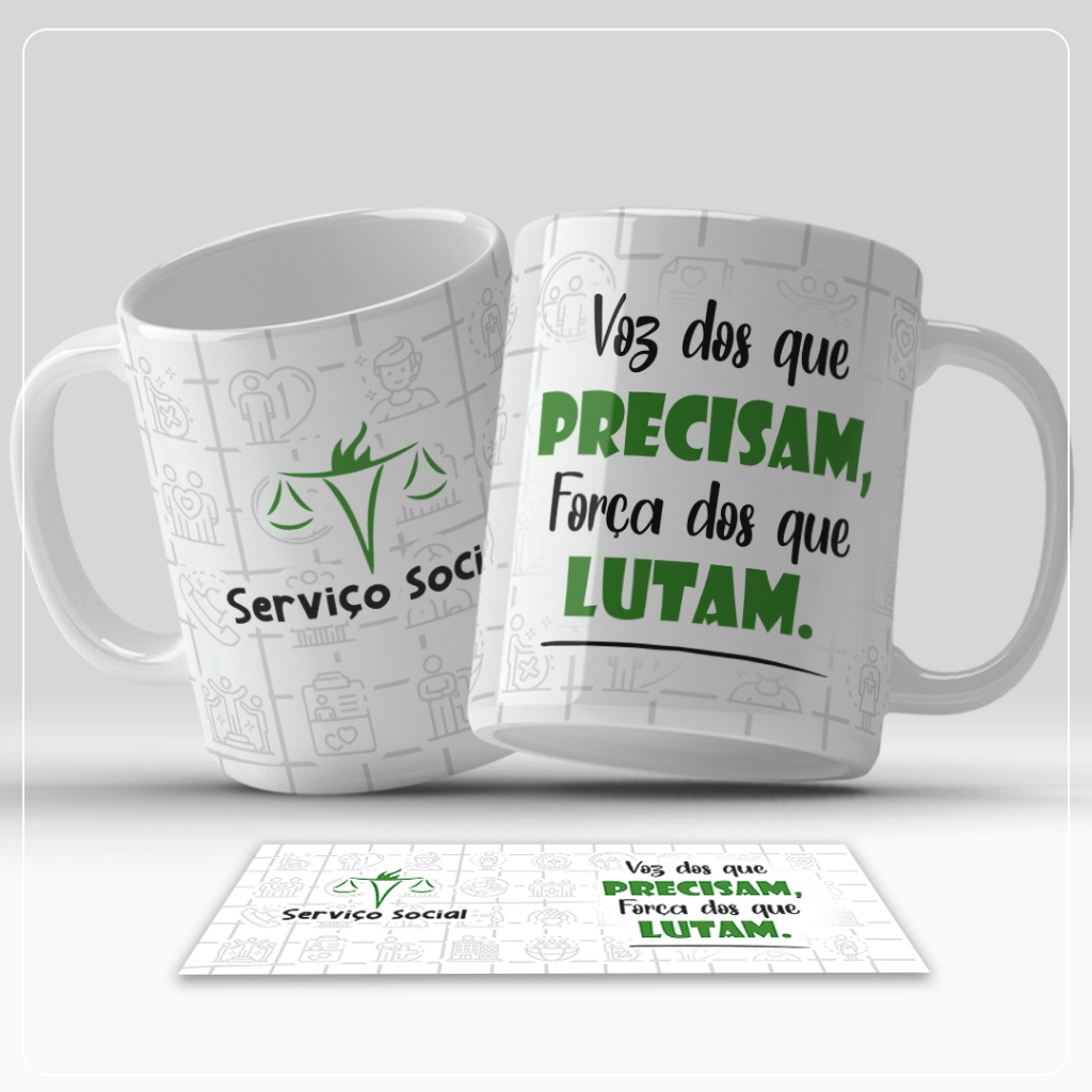Caneca de Porcelana Personalizada 325ml Profissionais de em Serviço Sociais