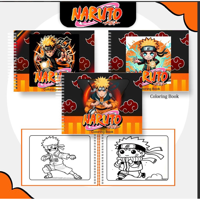livro de colorir capa dura NARUTO+acetato