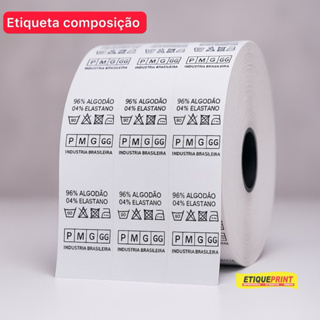 ETIQUETA COMPOSIÇÃO EM NYLON PARA IMPRESSORA ZEBRA, ZETEX, ARGOX,ELGIN E ETC. ROLO C/ 55 MTS em Oferta na Shopee