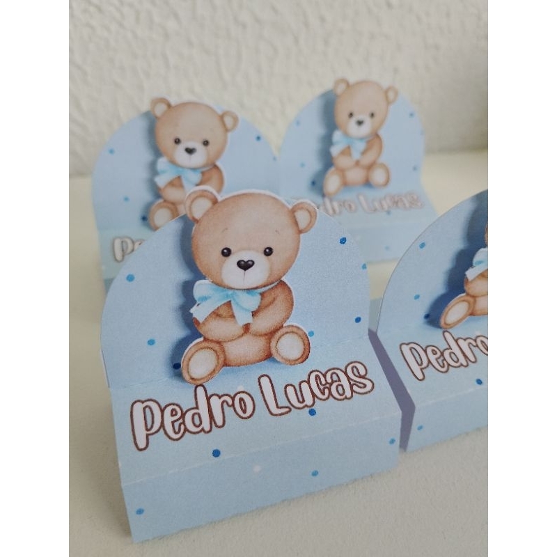 20 ítens Porta Bis Duplo Ursinho, Lembrancinha de Bis Personalizada, Festa Infantil , Caixinha de Bis , PEGUE E MONTE