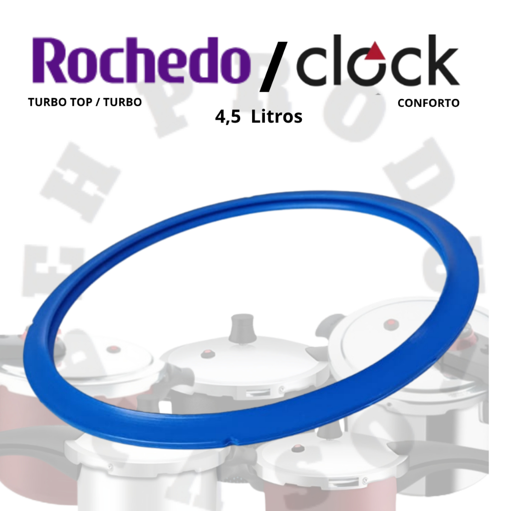Borracha De Vedação Panela De Pressão 4,5 Litros Rochedo Turbo Top Clock Conforto Fechamento Externo