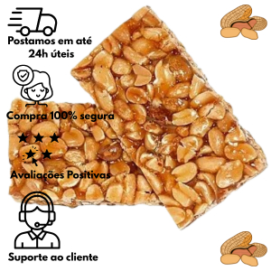 Doce de Amendoim Pé de Moleque Crocante Pote 20 unidades em Oferta na Shopee