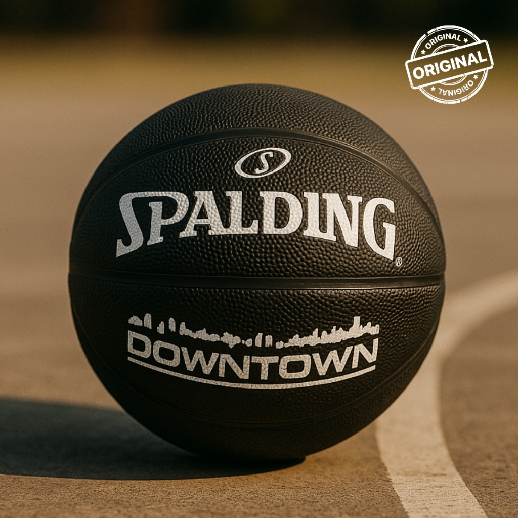 Bola de Basquete Spalding Preta Outdoor Tam 7Borracha Grip Uso Profissional Basquetebol NBA NBB