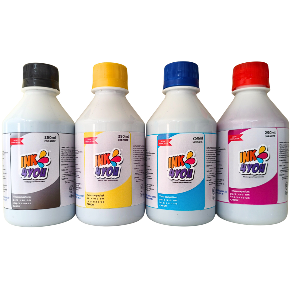 Kit Compatível Com Impressoras Canon IX6810 Corante 4 Cores 250ml em Oferta na Shopee