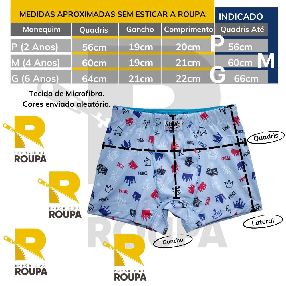 kit 10 cuecas box infantil menino de microfibra short moda intima criança