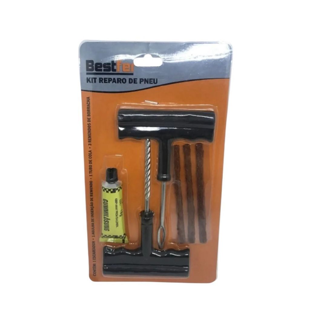 Kit Para Reparo E Conserto De Pneu Furado Sem Câmera De Ar