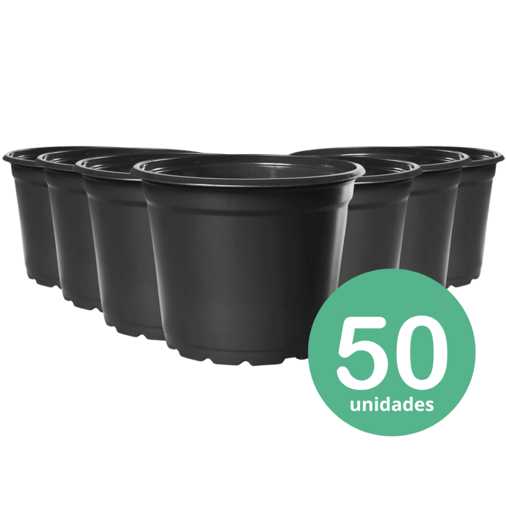 Kit 50 Vasos Atacado Plástico Flexível Holambra Preto Mudas em Oferta na Shopee