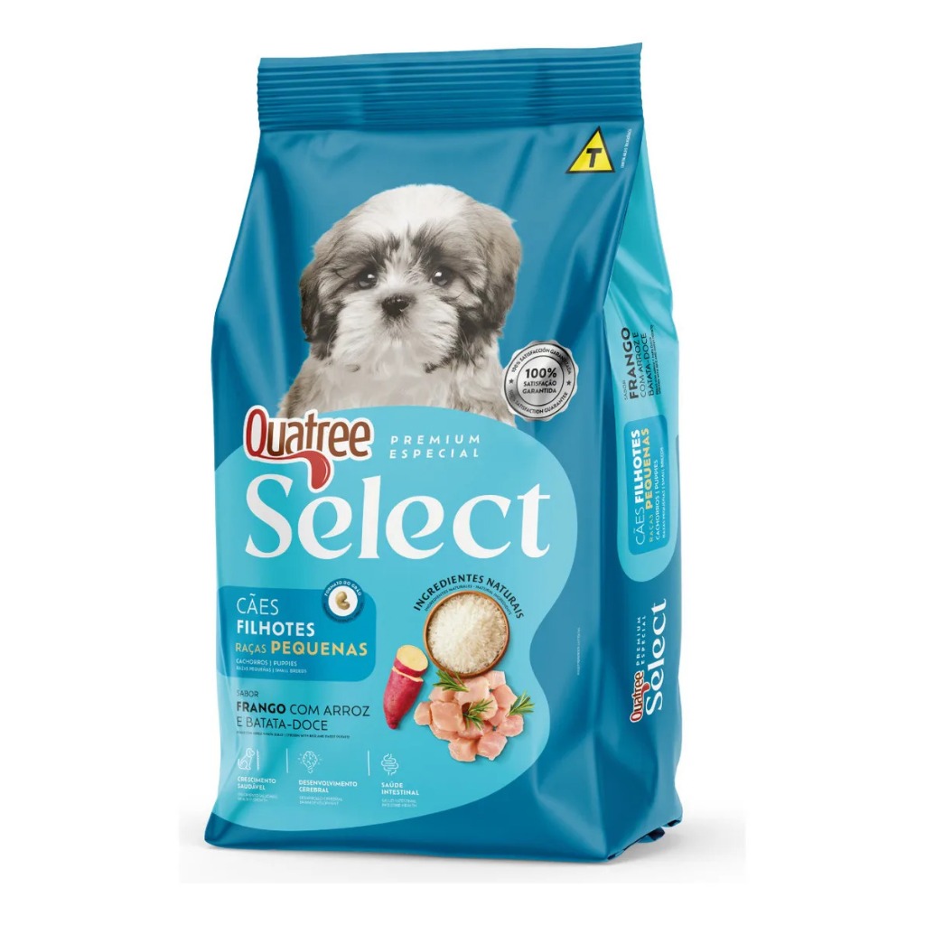 Ração Quatree Select Cães Filhote Pequena Frango/Arroz 3kg em Oferta na Shopee