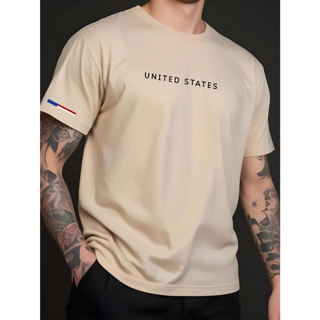 Camisa Masculina algodão camiseta casual estampada gola redonda 100% algodão premium manga curta-envio imediato