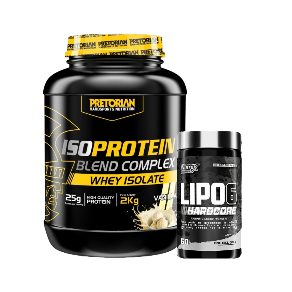 Kit Termo Lipo 6 Black-Nutrex+Whey Protein Iso 2kg-Pretorian em Oferta na Shopee