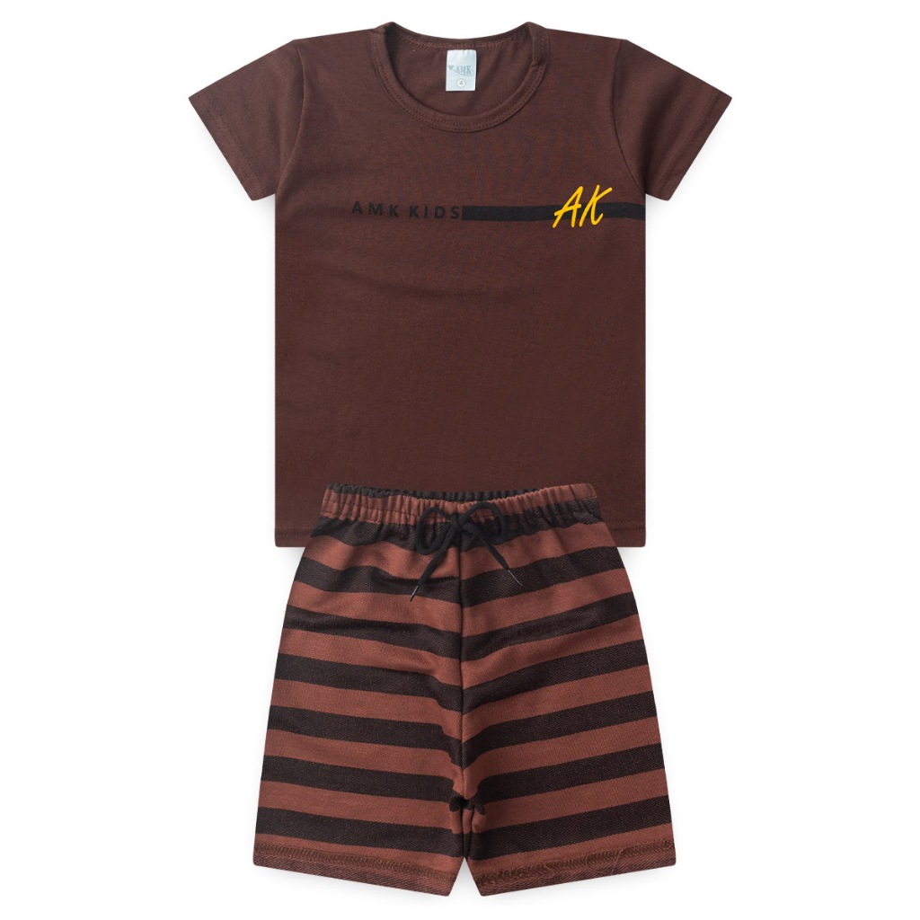 Conjunto Infantil Menino Roupa de Criança masculino Bermuda e Camiseta  L25