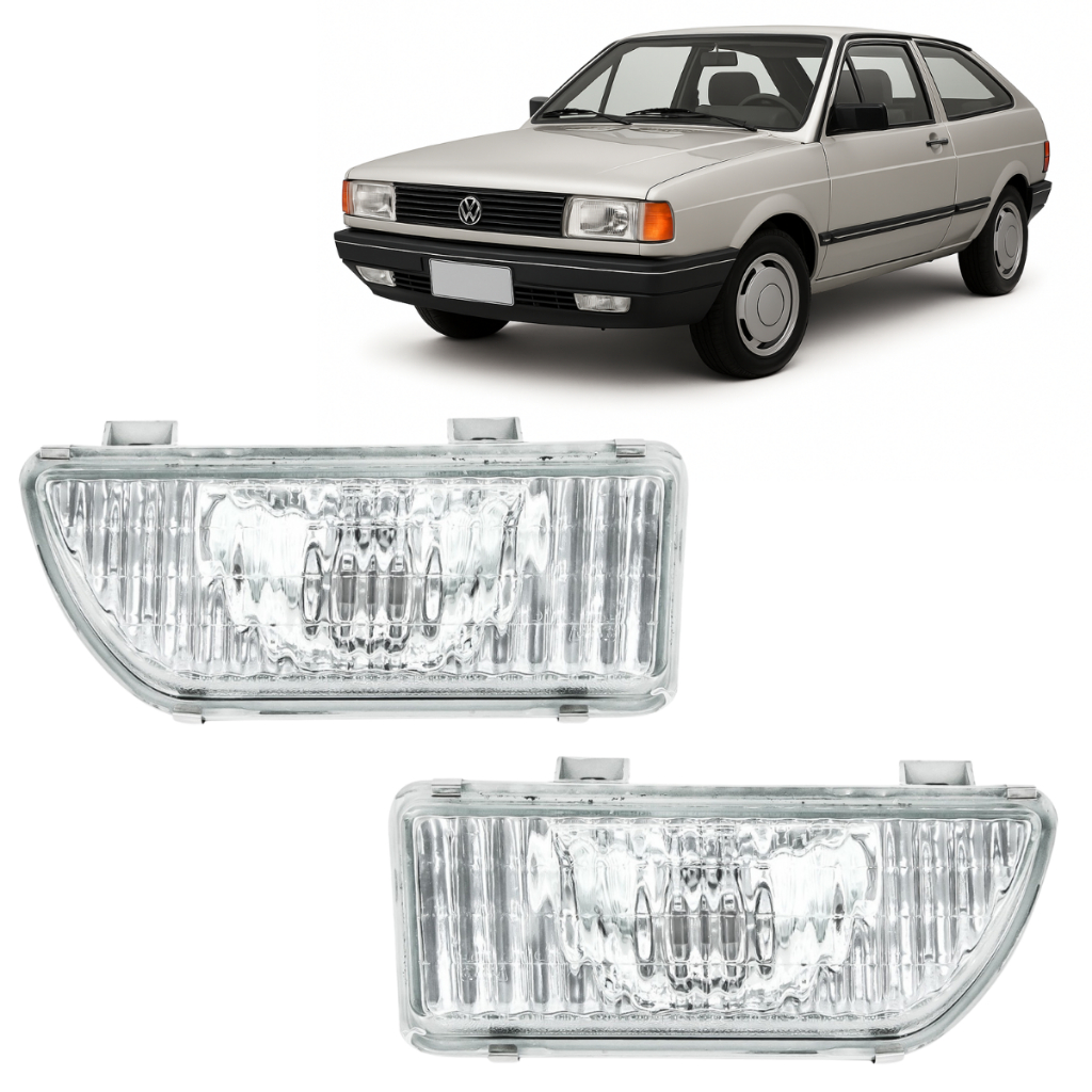 Par Farol de Milha Auxiliar Gol Parati Saveiro Quadrado 1987 1988 1989 1990 1991 1992 1993 1994 Lente de Vidro