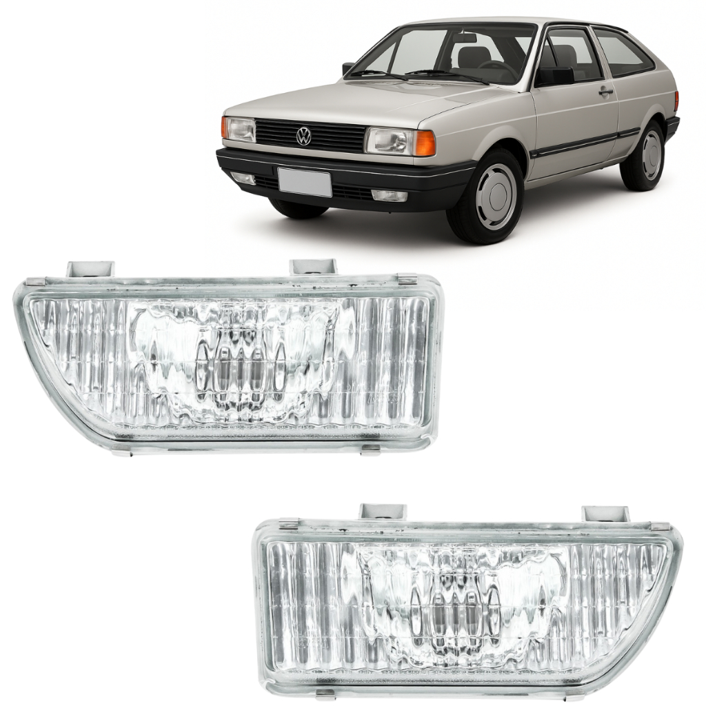 Farol de Milha Auxiliar Gol Parati Saveiro Quadrado 1987 1988 1989 1990 1991 1992 1993 1994 Lente de Vidro em Oferta na Shopee