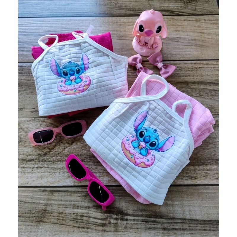 conjunto infantil menina STITCH blogueirinha , festa , casual , verão