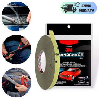 FITA DUPLA FACE AUTOMOTIVA 12mm X 3 METROS 3M  RESISTENTE TRANSPARENTE 5369 CARRO MOTO COLA em Oferta na Shopee