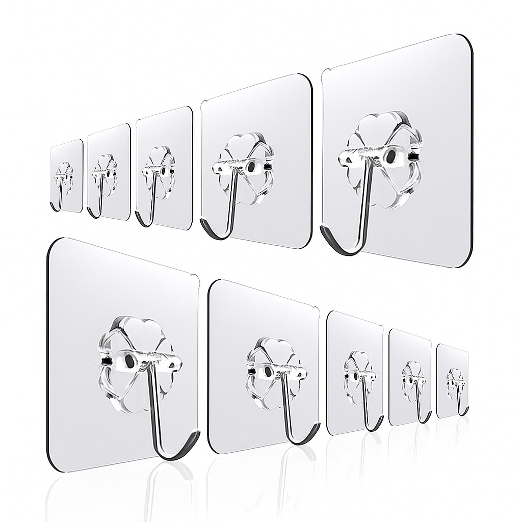 Kit 36 Gancho Adesivo Parede Multifuncional Transparente Autocolante Promocao