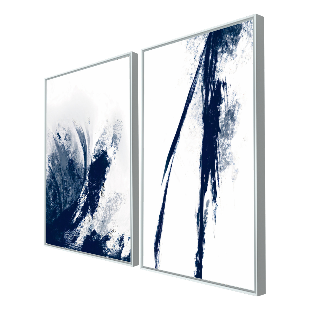 Kit 2 Quadros Decorativos 50x70 cm Moldura e Vidro Para Sala Quarto Escritório Hall — imagem 2 de 2