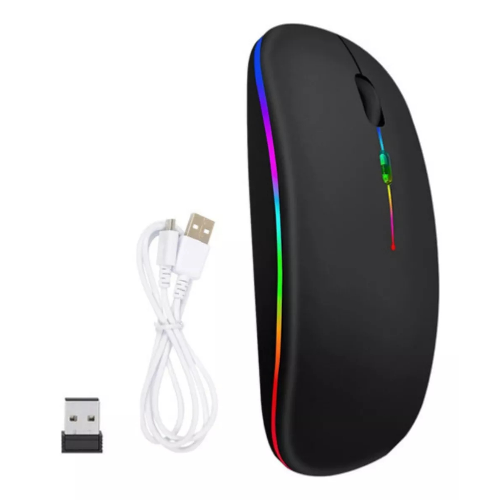 Mouse Sem Fio Recarregável Wireles Optico Led Rgb Ergonômico em Oferta na Shopee