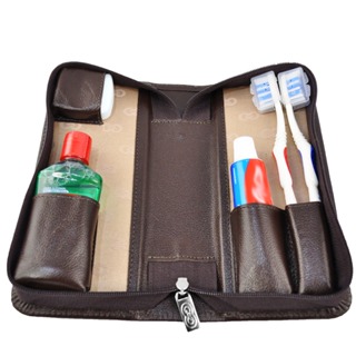 Kit Higiene Bucal SMILE em Couro Galvani em Oferta na Shopee