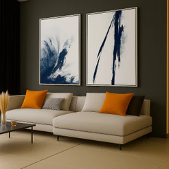 Kit 2 Quadros Decorativos 50x70 Moldura Grande Moderno Sala Quarto