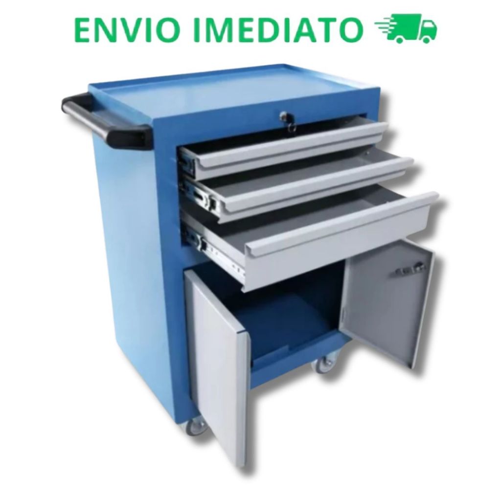 Carrinho Oficina Manutenção 3 Gavetas E 2 Portas Profissional - Ork