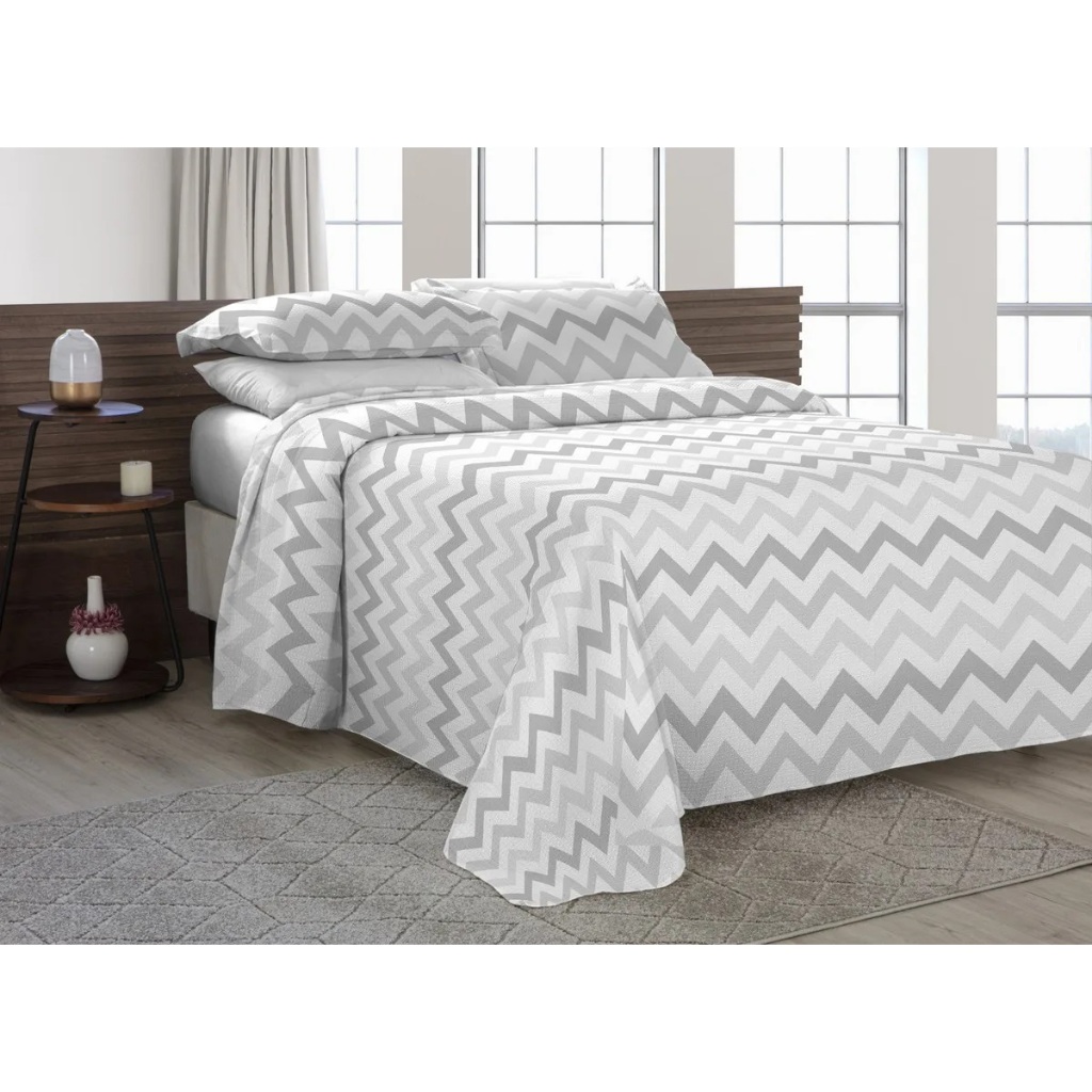 Cobre Leito colcha Casal Dupla Face 3 Peças com Fronhas Estampas Sortidas Decoração