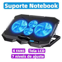 Suporte Notebook Base Led Refrigerada Ventilação Silenciosa B-MAX BM766