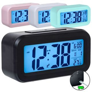 Relógio Digital de Mesa Despertador Recarregável