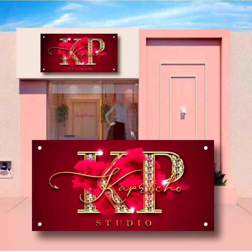 Placa para loja fachada studio logo para salão decoração para studio logomarca Nail design restaurante  escritorio