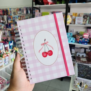 Caderno A5 Cherry 80 folhas Decoradas 90gr - Coleção Cherry - Caderno Cerejas em Oferta na Shopee
