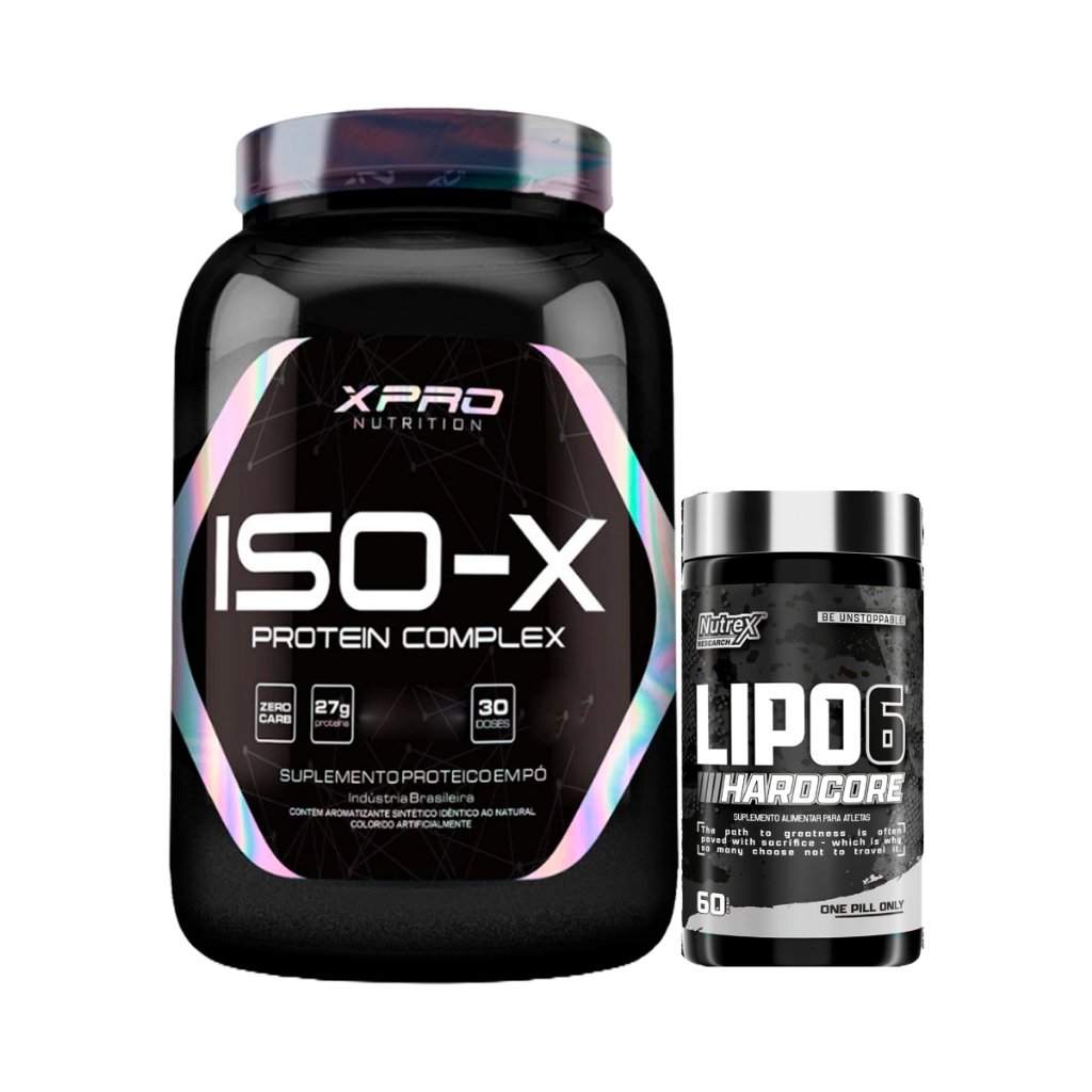 Kit Termogênico Lipo 6 Black - Nutrex + Whey Protein Iso - X Complex 900g - XPro Nutrition