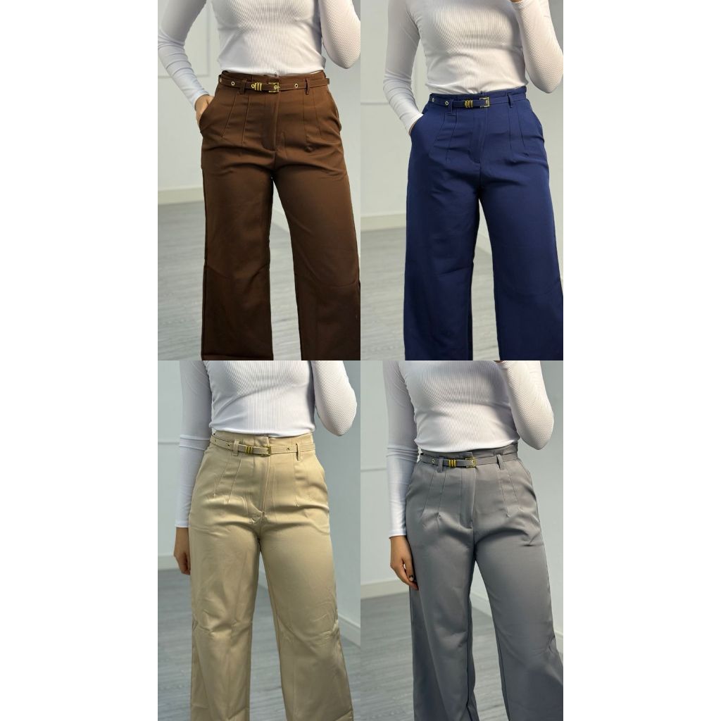 CALÇA FEMININA ALFAIATARIA PREMIUM PANTALONA COM CINTO ENCAPADO em Oferta na Shopee