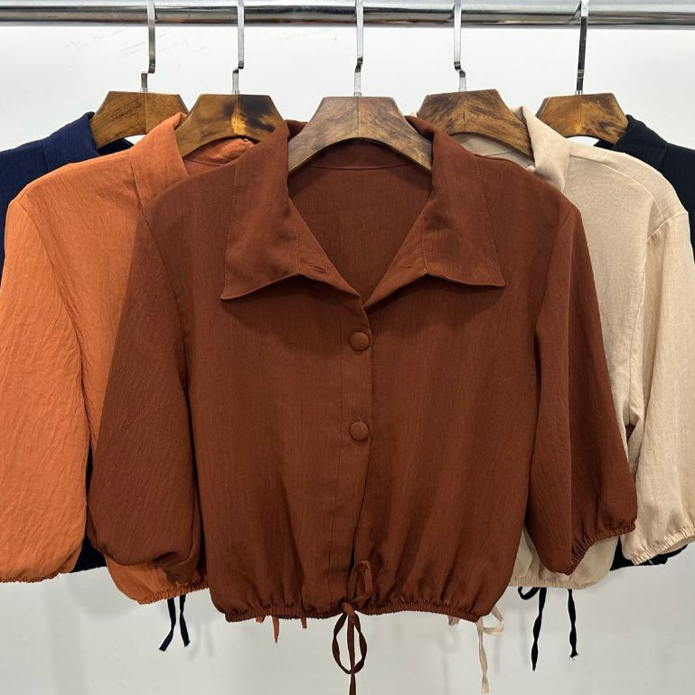 blusas  Feminina tecido duna com botões  6