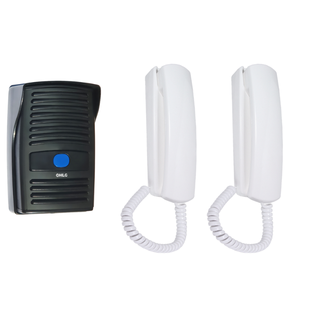 Kit Interfone Porteiro Preto Intervox com 2 Monofones