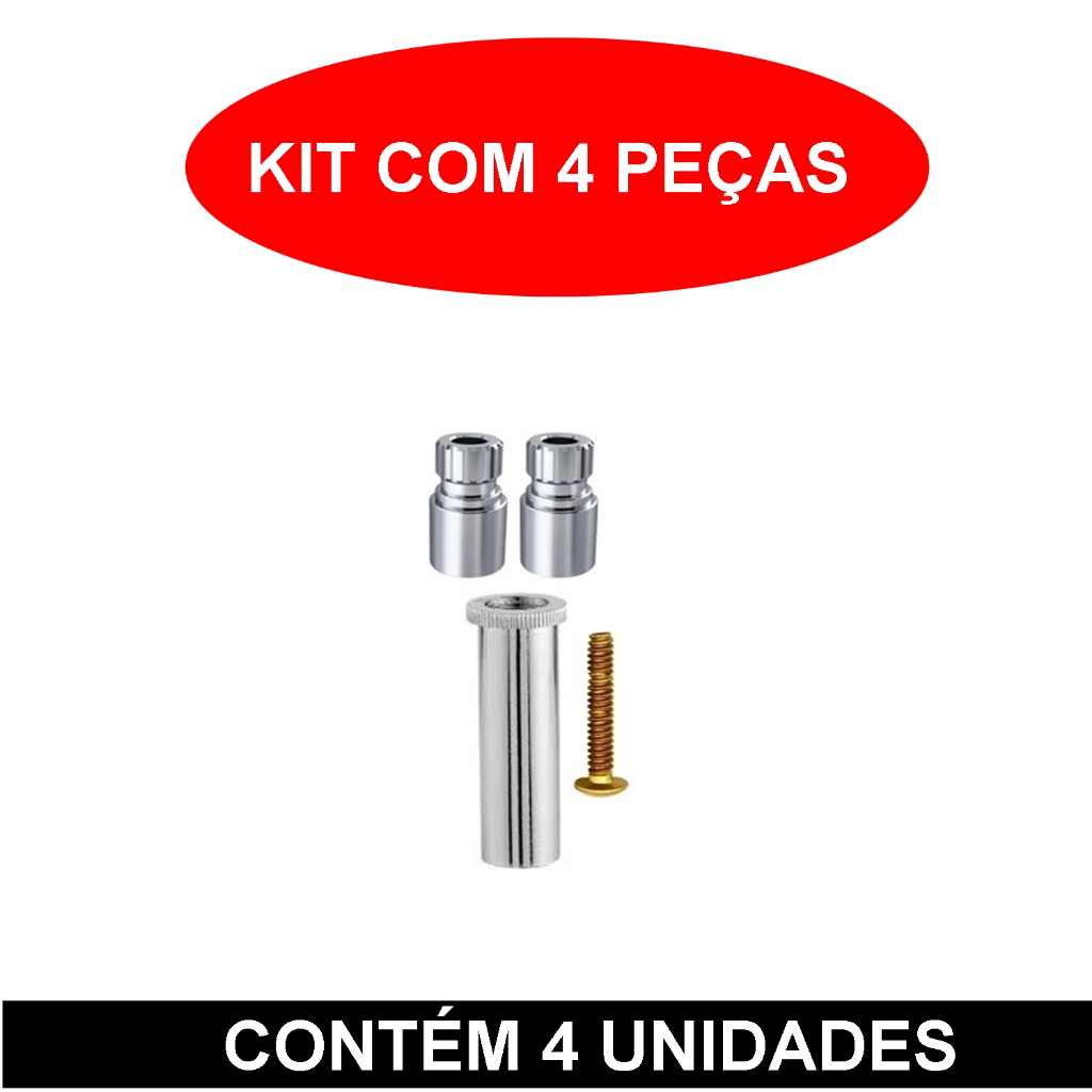 4 Kits Prolongadores de Registro Deca Similar CROMADO 20mm CÓD. 4kit3031