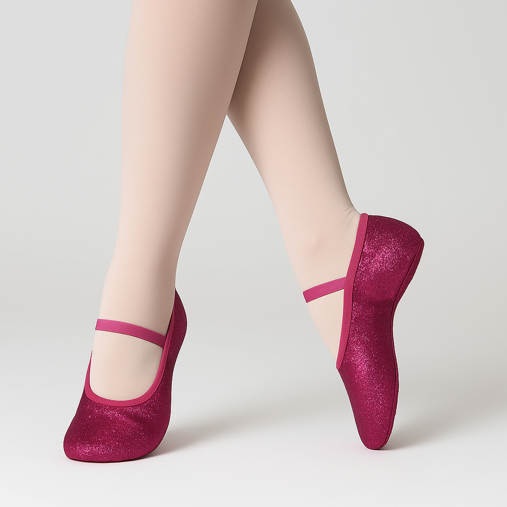 Sapatilha de Ballet Meia Ponta Pink com Glitter - Só Dança F22/D
