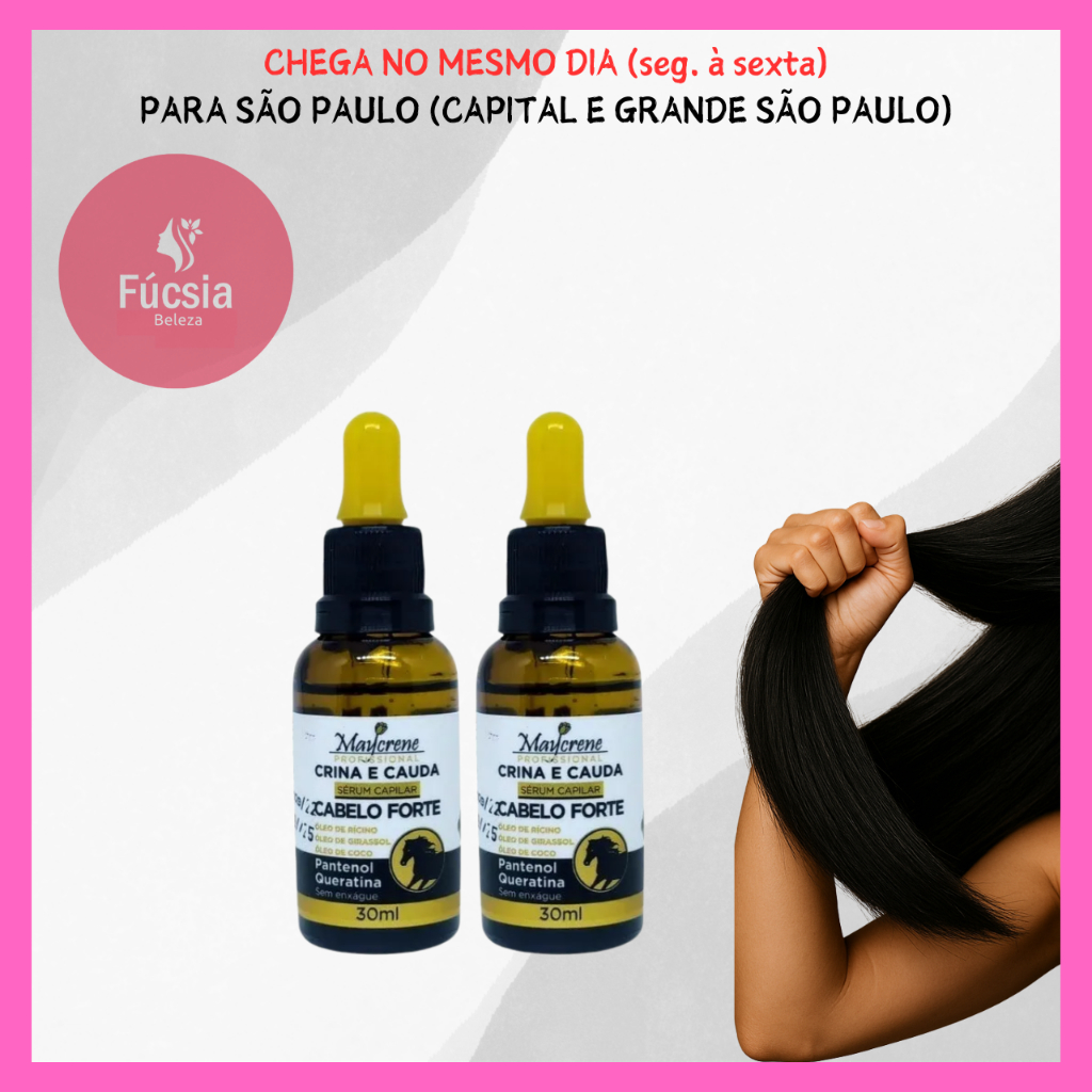 Kit 2 unidades Crina e Cauda  Sérum Capilar 30ml Maycrene