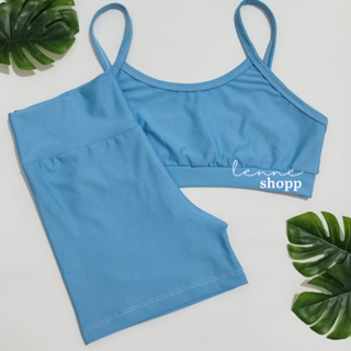 Conjunto Academia Fitness Short e Top Cintura Alta Moda Fitness LISOS em Oferta na Shopee