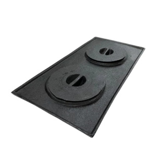 Chapa de Ferro Fundido com 2 Furos – Tampa Inclusa, Modelo Paulista para Fogão a Lenha em Oferta na Shopee