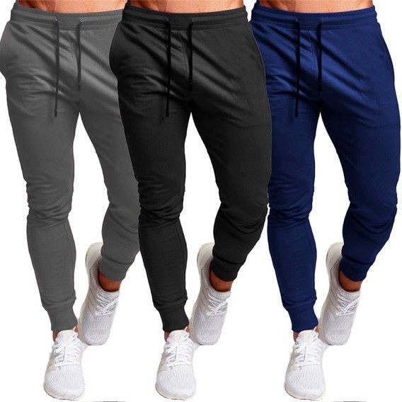3 CALÇAS MASCULINA JOGGER ACADEMIA ESPORTES - MOLETOM FOFINHA - REGULAGEM NA CINTURA em Oferta na Shopee