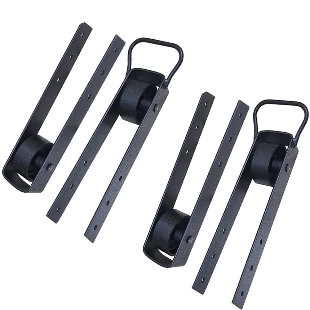 Kit 2 Pares De Trinco/Rolamento de Correr Porteira Brete Curral Com Roda em Aço 350x70mm Longa durabilidade
