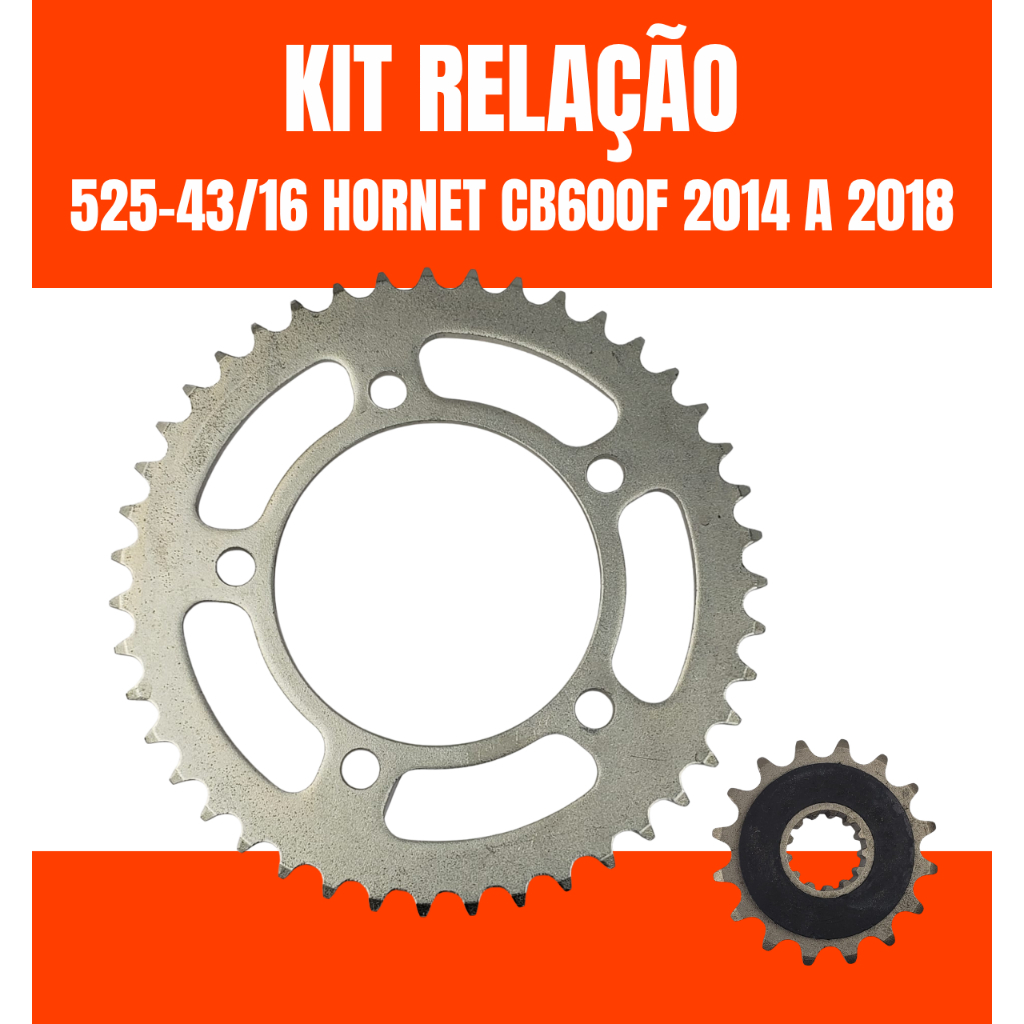 KIT (525) COROA Z43 / PINHAO Z16 - HONDA CB HORNET 600F 08...14 / 0730 / BRANDY