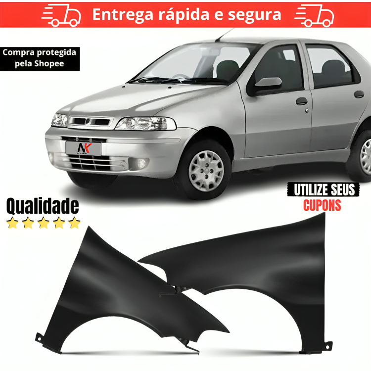 Par/Un Paralama Dianteiro Palio G2 Siena 2001 2002 2003 2004 2005 2006 2007 Para Lama Curvao em Oferta na Shopee