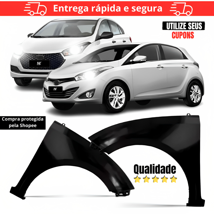 Par/Un Paralama Dianteiro HB20 HB20S 2012 2013 2014 2015 2016 2017 2018 2019 Para Lama Curvao em Oferta na Shopee