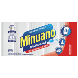 Sabão Barra Glicerinado 800g 5Un Tira Manchas Minuano em Oferta na Shopee